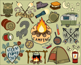 Camping Clipart and Stickers