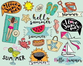 Summer Clipart and Stickers