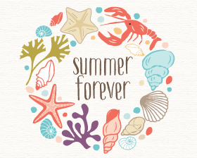 Sea Life Wreath Clipart and Stickers