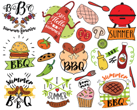 Summer BBQ Clipart and Stickers