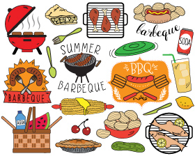 Summer BBQ Clipart and Stickers