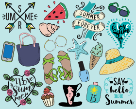 Summer Clipart and Stickers