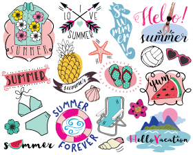 Summer Clipart and Stickers